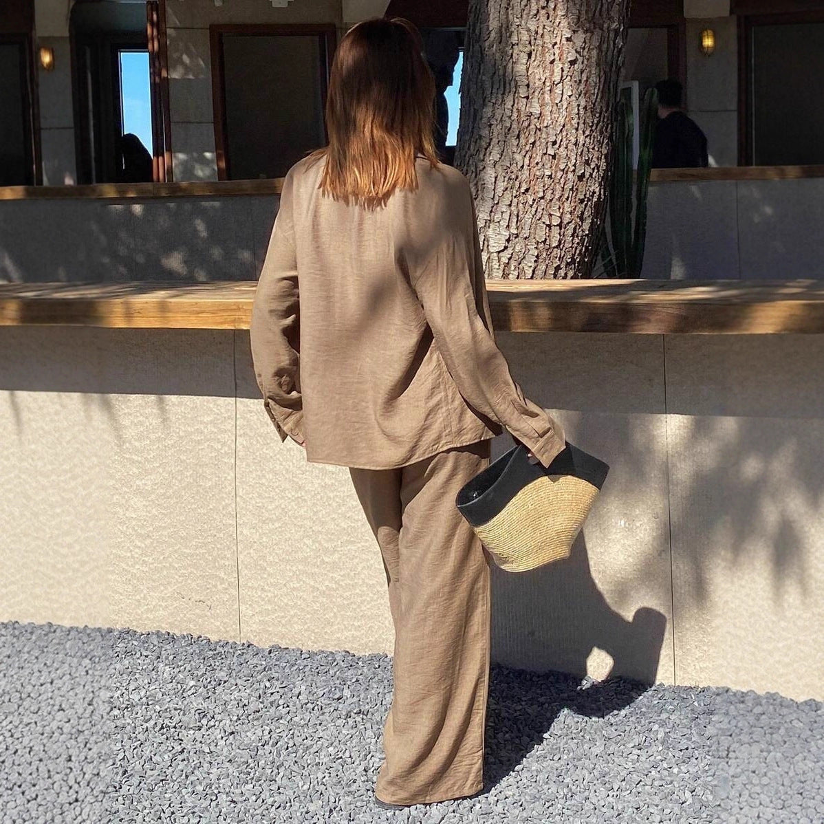 Women's Button Fashion Casual Two-piece Suit