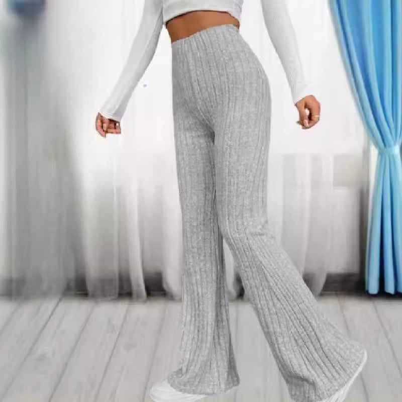 Spring Fashion Elegant Stretch Slim Fit Nude Feel Bell-bottom Pants
