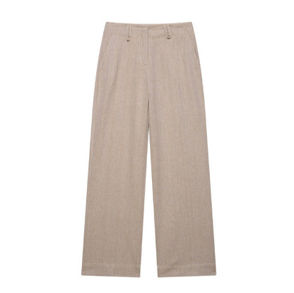 Herringbone Twill Short Coat Straight-leg Pants Fashion Suit